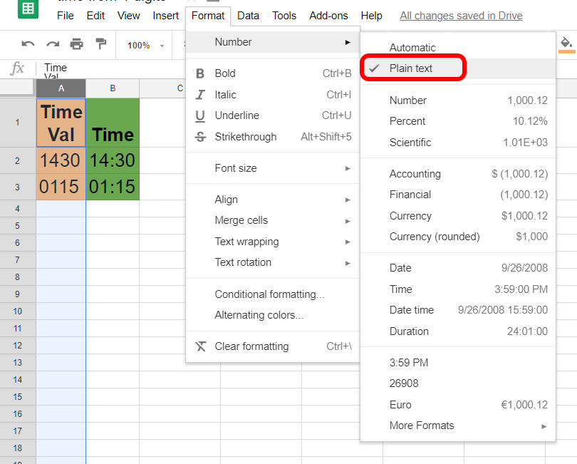 Time Value To Time in Google Sheets