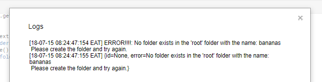 Failure to find the folder in the root. 