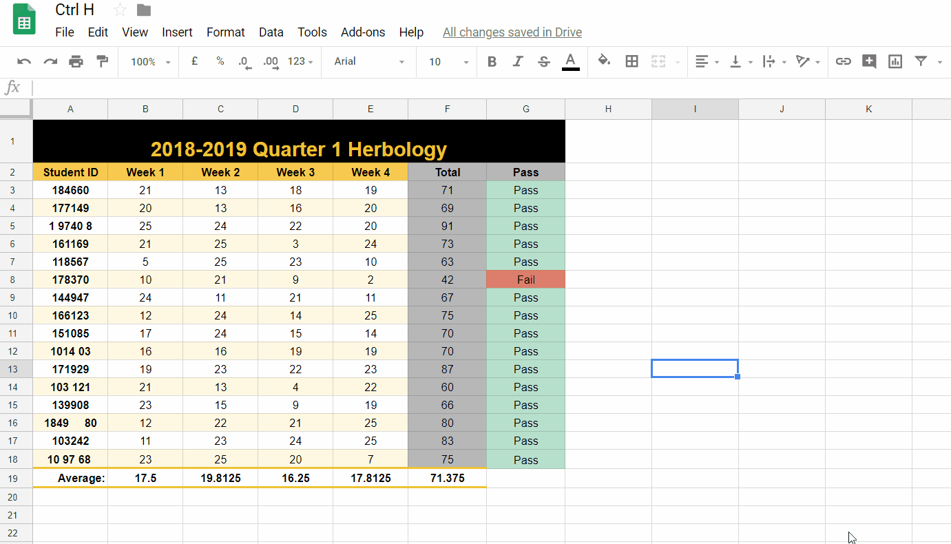 find and replace Space - Google Sheets