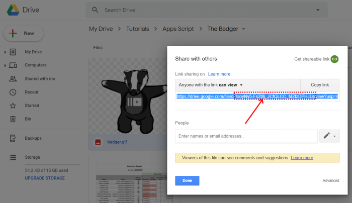 Get image id in Google Drive