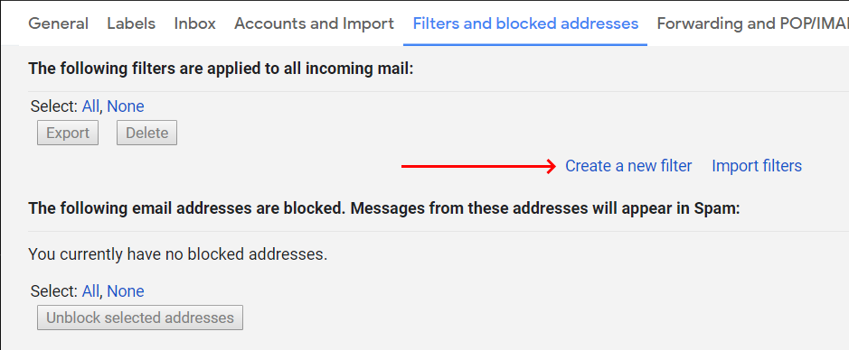 Gmail - Create new filter