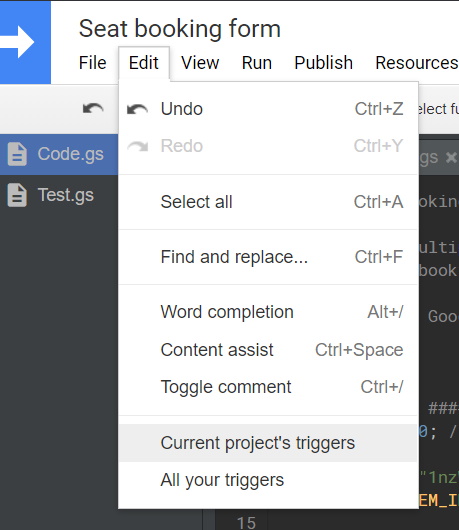 Google Apps Script Edit Current Project's triggers