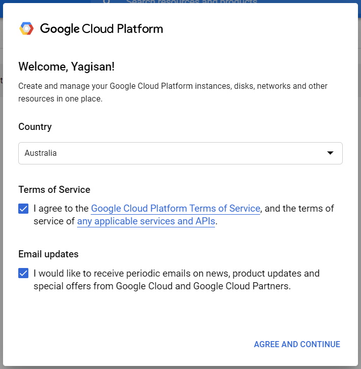 Google Cloud Platform TOS