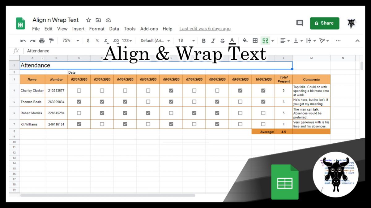 Google Sheets Shorts: Align and Wrap Text (2)