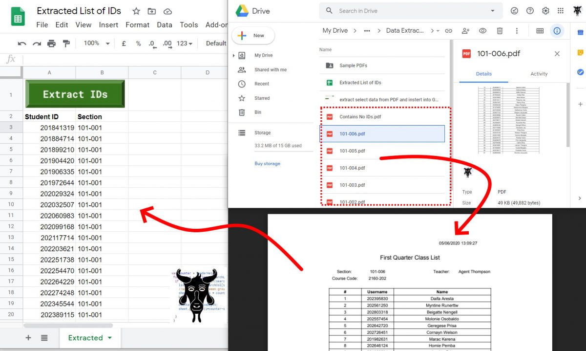 Google Apps Script: Extract Specific Data From a PDF and insert it into a Google Sheet (Updated Feb 2022)