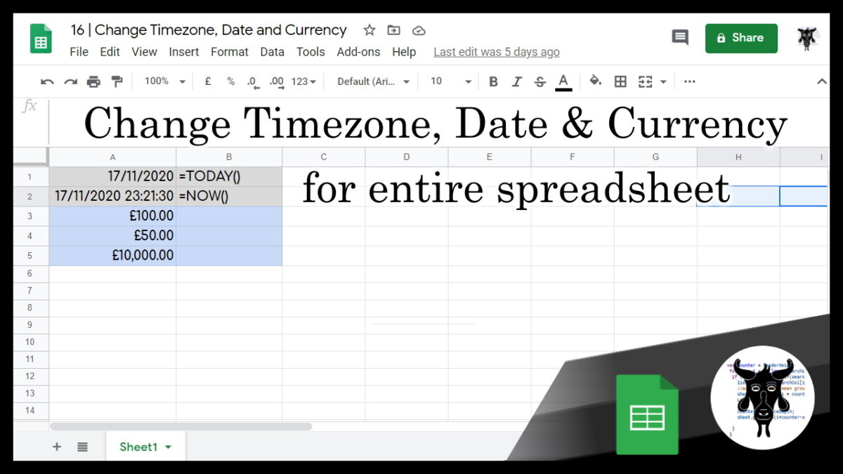 16 Google Sheets Shorts - Timezone date n time