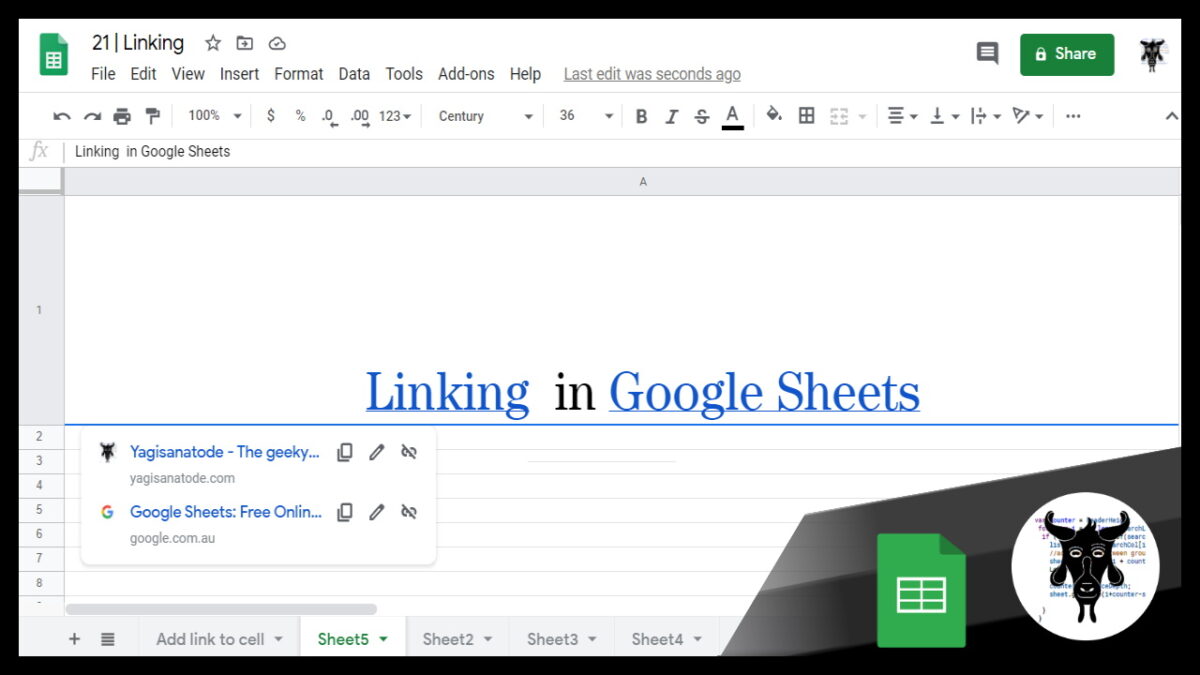 Google Sheets Beginners: Linking (21)