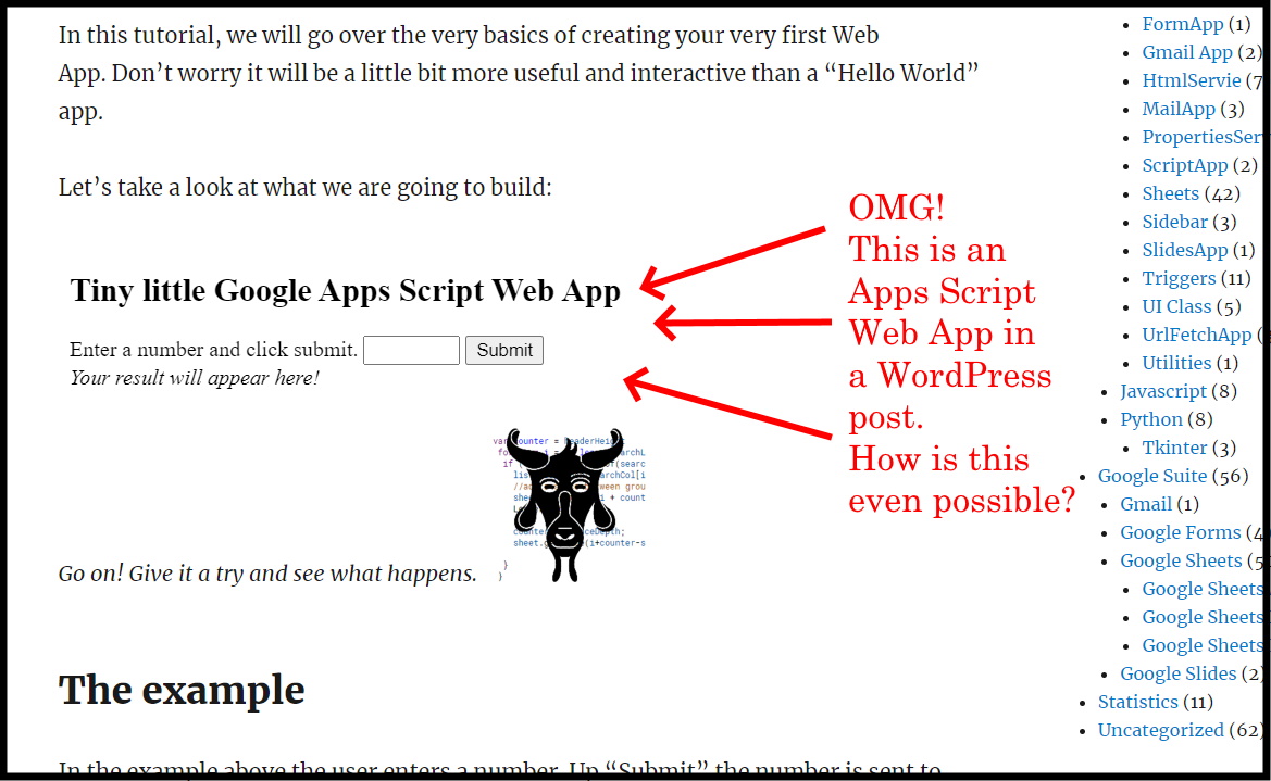 Google Apps Script: How to create a basic interactive interface