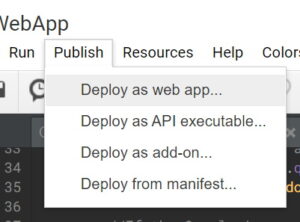 Google Apps Script publish deploy as web app