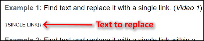Find a single item of text as a completed paragraph in a Google Doc and replace it with new text and a link Apps Script v2