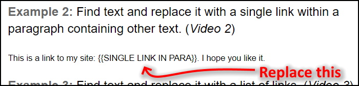 Find text within a paragraph and replace it with new text and a link DocApp Google Apps Script