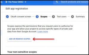 Apps Script Project Settings for GWAO GCP Scope adding