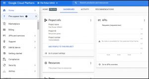 Google Workspace Add-on File Picker GCP New project dashboard page