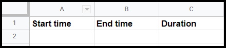 Google Sheets get the duration between two dates in a day headers
