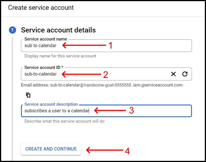 Force Subscribe Users to Calendar_create a service account step1