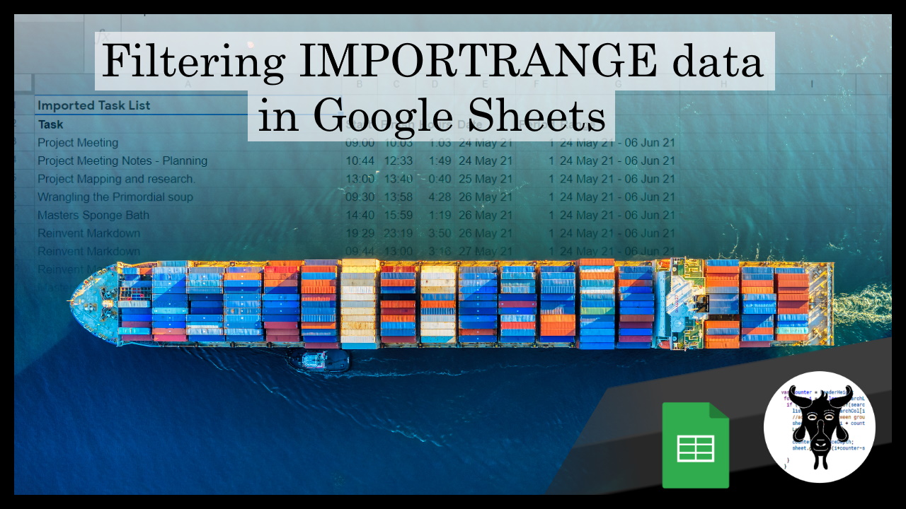 Filtering IMPORTRANGE data in Google Sheets