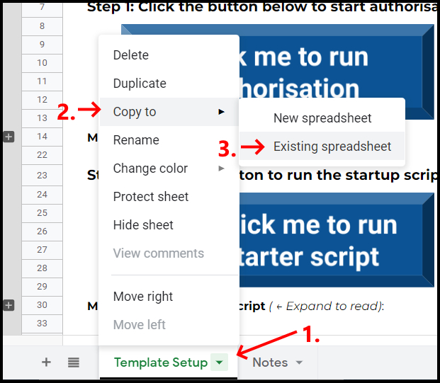 Runs Script before exposing the rest of a template Google Sheet_copy setup sheet tab to another sheet