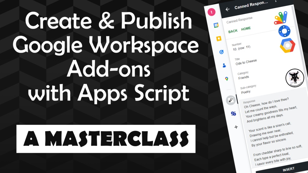 Create and Publish a Google Workspace Add-on with Apps Script Course